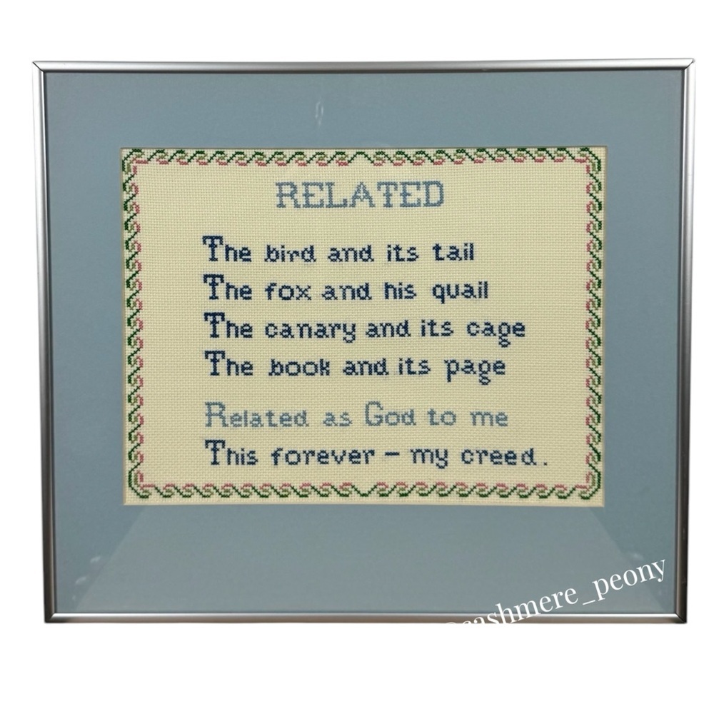 Related Cross Stitch Framed Glass Art